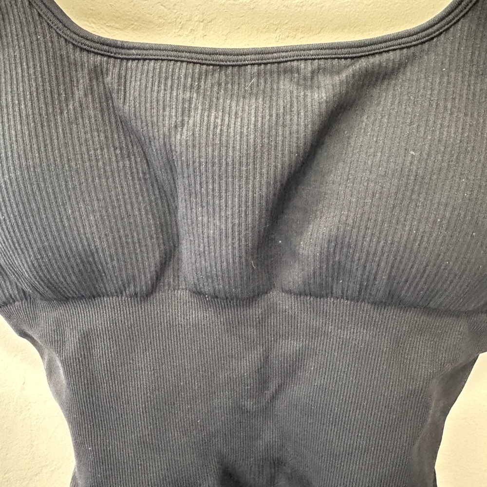 SUUKSESS Women Bodysuit Sz XL Ribbed Design Thong Snap Closure NWOT Black